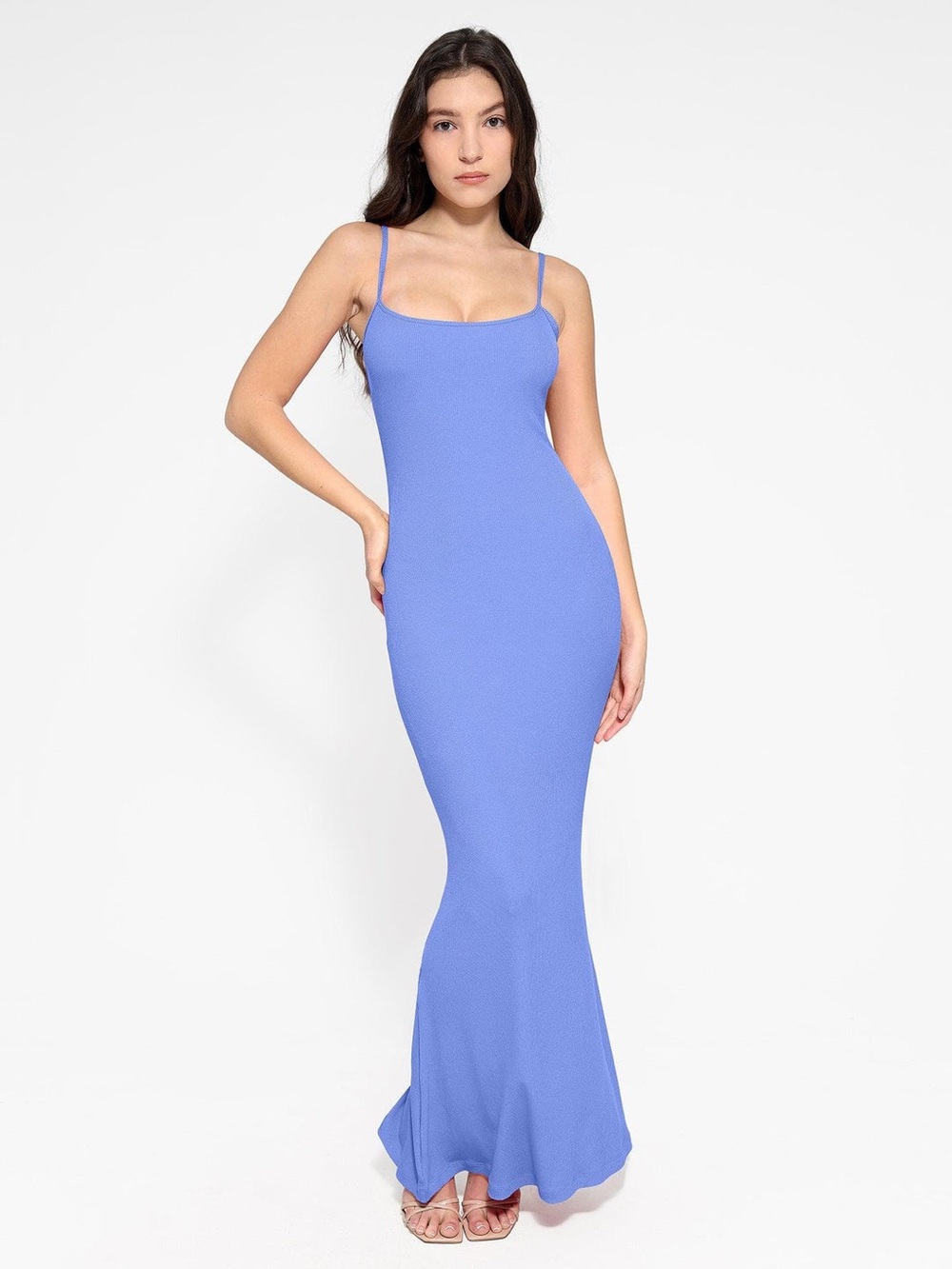Popilush Shapewear Modal Slimming Maxi Slip Dress Light Blue